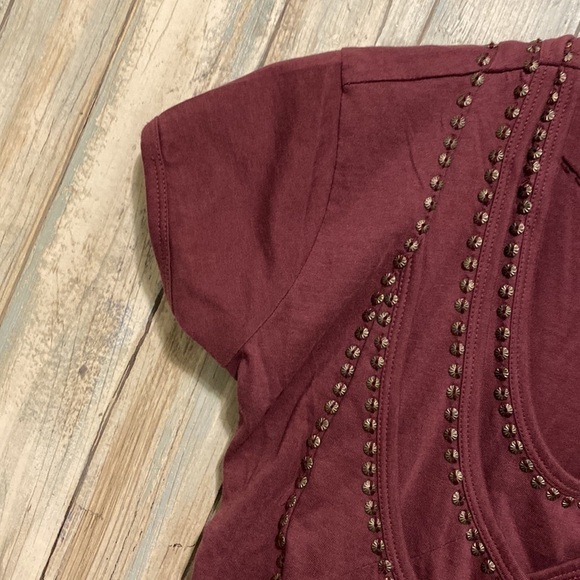 Y2K I blues | Deep Purple Layered & Studded Short Sleeve Tee Shirt | Size small - Picture 4 of 9